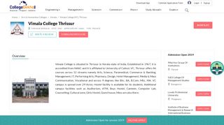 Vimala College Thrissur - 2019 Admission, Courses & Fees ...