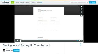 Signing In and Setting Up Your Account on Vimeo