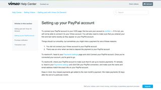 Setting up your PayPal account – Help Center - Vimeo