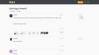 Can't log in Vimeo? - Plugins - Plex Forum