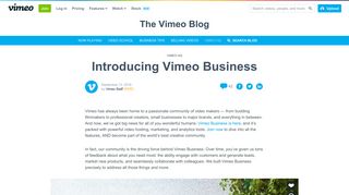 Introducing Vimeo Business on Vimeo