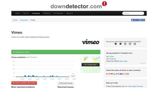 Vimeo down? Current status and problems | Downdetector