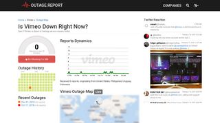 Vimeo Down? Service Status, Map, Problems History - Outage.Report