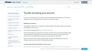 Trouble accessing your account – Help Center