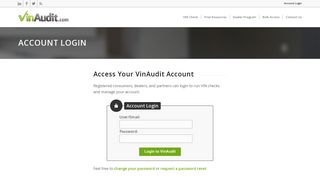 VinAudit.com - Official Site | Login