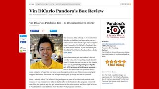 Vin DiCarlo Pandora's Box Review – One Mans Experience Of Using ...