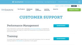 VinSolutions - Customer Support - Automotive CRM & Sales Software