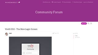 Vin65 SSO - The New Login Screen - WineDirect: Community Forum