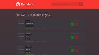cbox.vinaleech.com passwords - BugMeNot