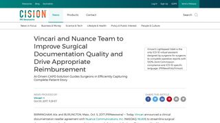 Vincari and Nuance Team to Improve Surgical Documentation Quality ...
