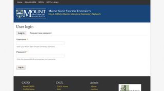 User login | Mount Saint Vincent University