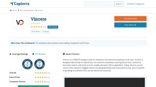 Vincere Reviews and Pricing - 2019 - Capterra