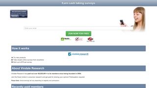Earn cash taking surveys - Vindale Research