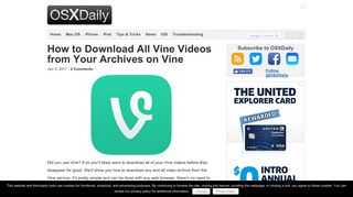 How to Download All Vine Videos from Your Archives on Vine