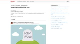 How to sign up for vine - Quora