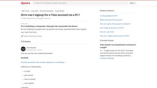 How to signup for a Vine account on a PC - Quora