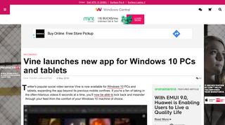 Vine launches new app for Windows 10 PCs and tablets | Windows ...