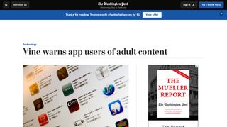 Vine warns app users of adult content - The Washington Post