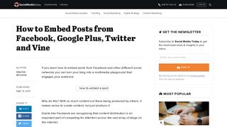 How to Embed Posts from Facebook, Google Plus, Twitter and Vine ...