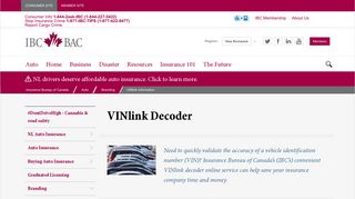 VINlink Decoder - Insurance Bureau of Canada