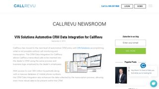 VIN Solutions Automotive CRM Data Integration for CallRevu