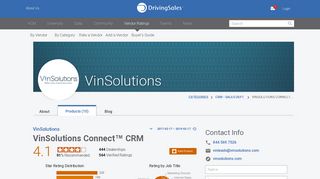 VinSolutions Connect™ CRM Ratings & Reviews | DrivingSales ...