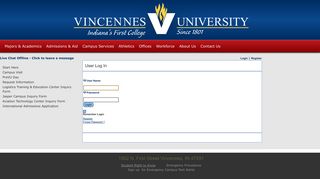 User Log In - Vincennes University