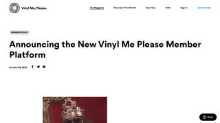 Announcing the New Vinyl Me Please Member Platform