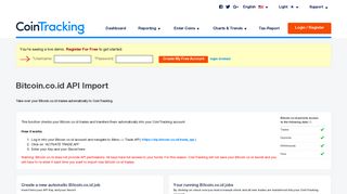 CoinTracking · Bitcoin.co.id API Import
