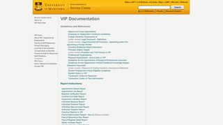 University of Manitoba - Human Resources - VIP Documentation