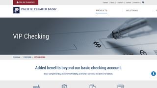 VIP Checking Account | Pacific Premier Bank | Irvine, CA - Riverside ...