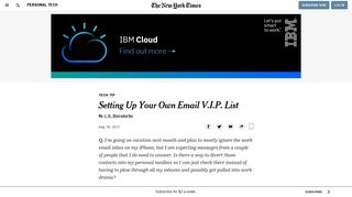 Setting Up Your Own Email V.I.P. List - The New York Times