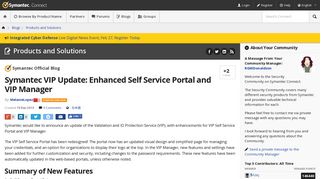 Symantec VIP Update: Enhanced Self Service Portal and VIP Manager ...