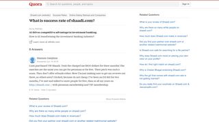 What is success rate of shaadi.com? - Quora