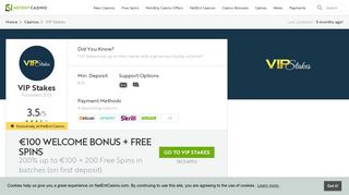VIP Stakes | Claim Your 20 No Deposit Free Spins ... - NetEnt Casino