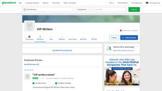VIP-Writers - VIP-writers review | Glassdoor