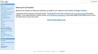 Resources for Old Students - SourceVipassana