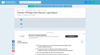 Login/logout - Toshiba VIPedge User Manual [Page 52] - ManualsLib