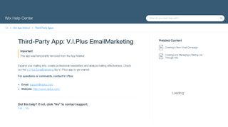 Third-Party App: V.I.Plus EmailMarketing | Help Center | Wix.com