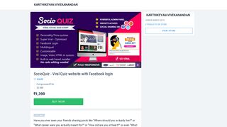 SocioQuiz - Viral Quiz website with Facebook login - Instamojo