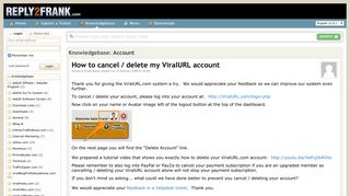 How to cancel / delete my ViralURL account - Powered by Kayako ...