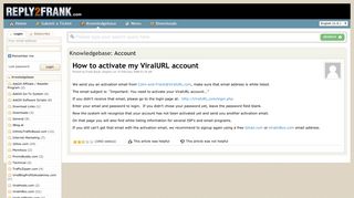 How to activate my ViralURL account - Powered by Kayako Fusion ...