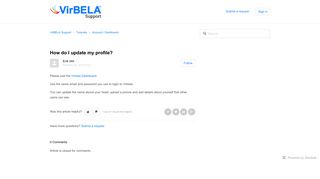 How do I update my profile? – VirBELA Support