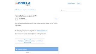 How do I change my password? – VirBELA Support