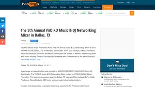 The 5th Annual VirDiKO Music & DJ Networking Mixer in Dallas, TX ...