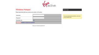 Network login - Virgin Active Hotspots