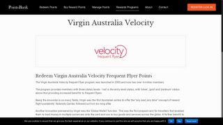 Virgin Velocity Points - Manage, Redeem & Buy - Points Bank