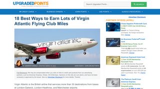 18 Best Ways to Earn Lots of Virgin Atlantic Flying Club Miles [2019]