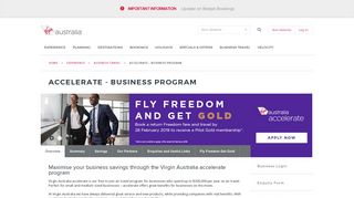 accelerate - Business Program - Virgin Australia
