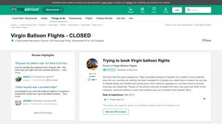 Trying to book Virgin balloon flights - TripAdvisor